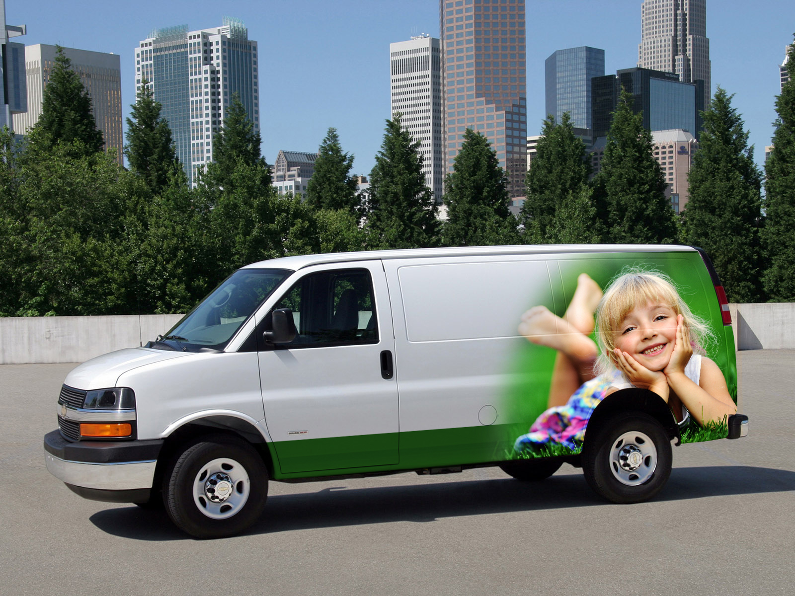 Example of partial van wrap